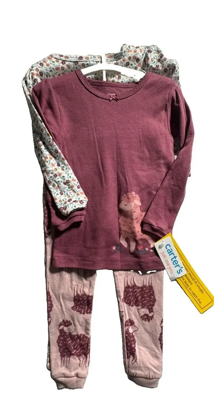 Carters Baby Girl 18M 4 Piece Floral Llama Outfit Lot